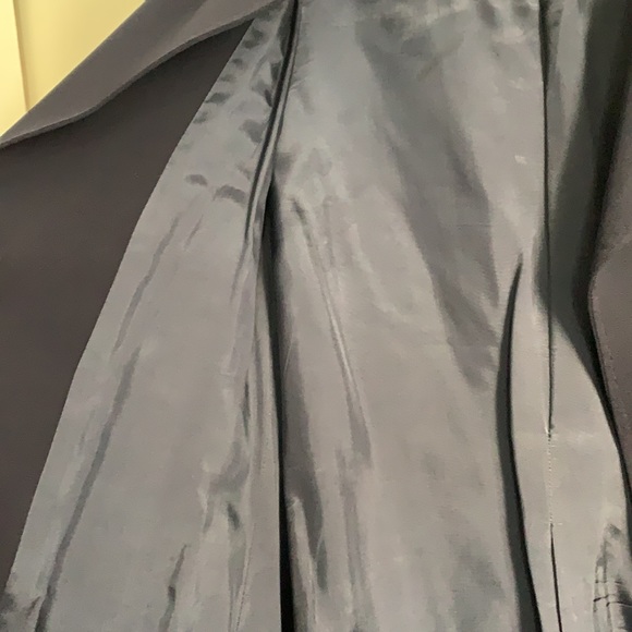 Cinzia Rocca Bergdorf Goodman Virgin Wool Navy Trench Coat US Size 12 - Picture 6 of 9